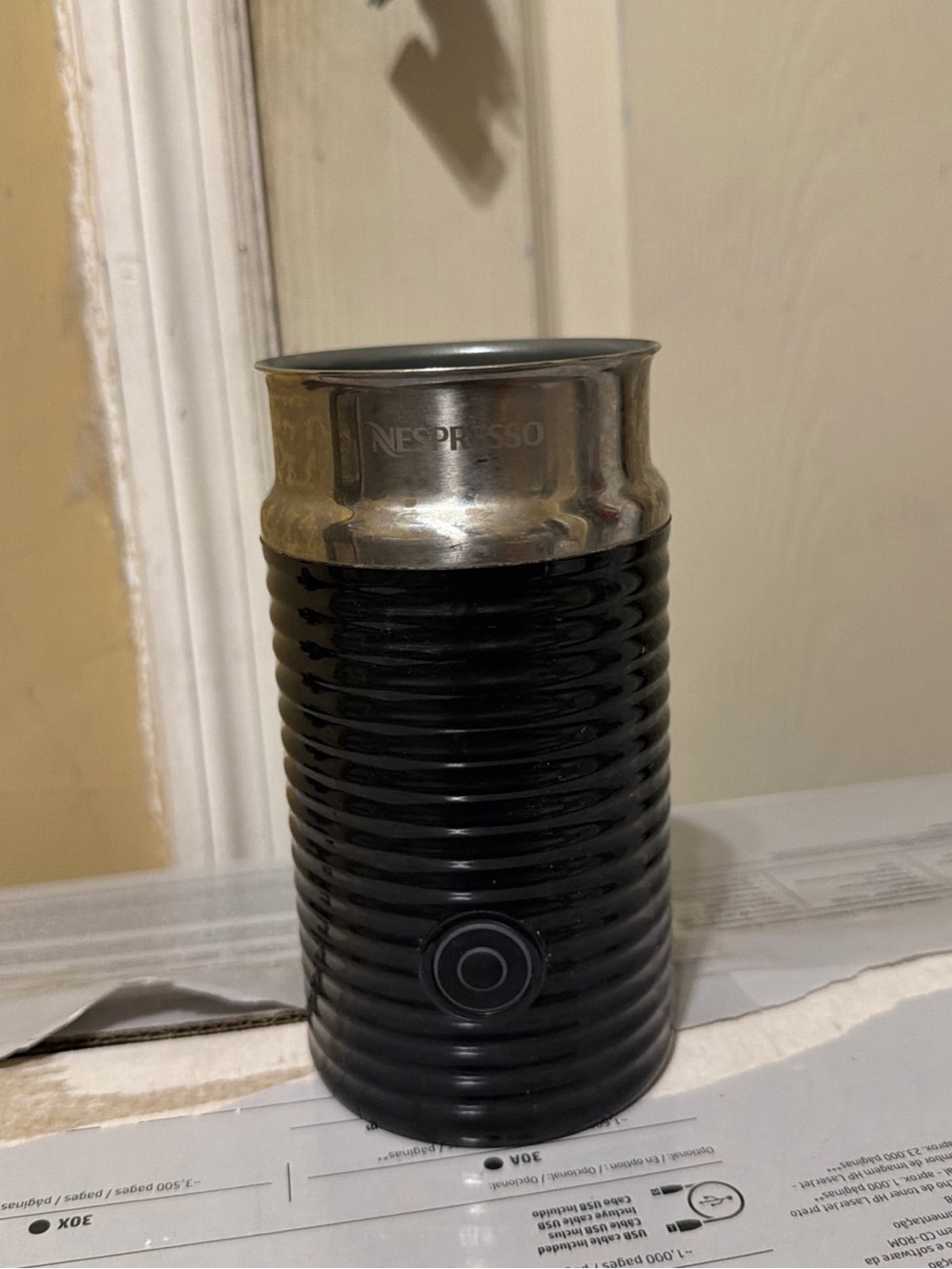 Nespresso Aeroccino3 Milk Frother Black 3594 US BK One Size No Power Base NO LID